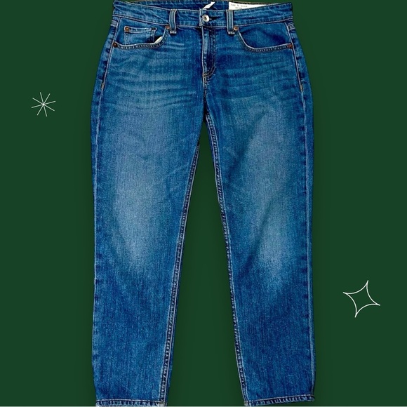 Rag & Bone ‘Dre’ Low-Rise Slim Boyfriend Ankle Jeans in “Julienne” Wash Size 26 - Picture 2 of 16